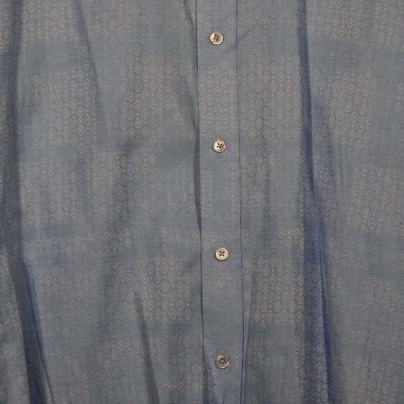 Bugatchi Dress Shirt Size L Flip Cuffs Blue - Picture 6 of 8
